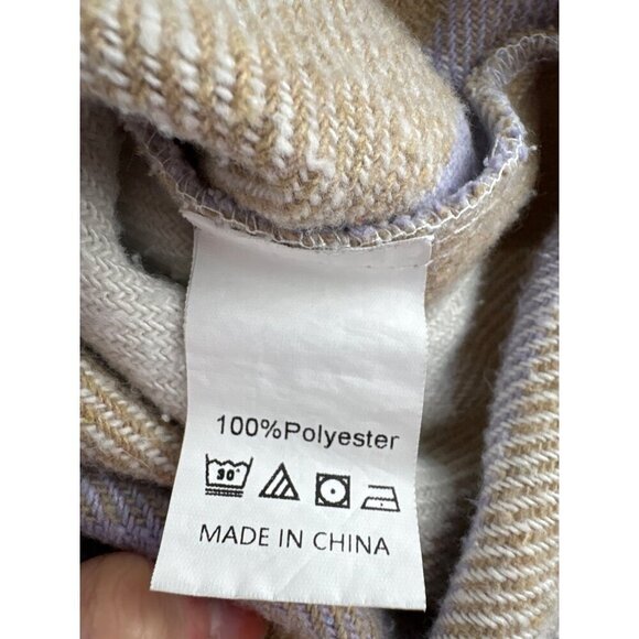 Plaid ePretty Chicago Womens Shacket S Beige & Lavender Polyester - Picture 5 of 6